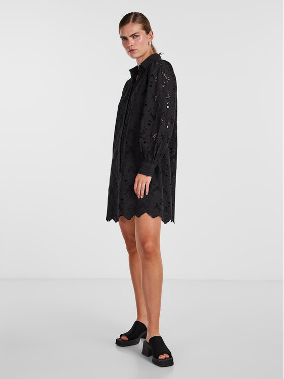 YAS YAS Rochie tip cămașă 26030764 Negru Regular Fit
