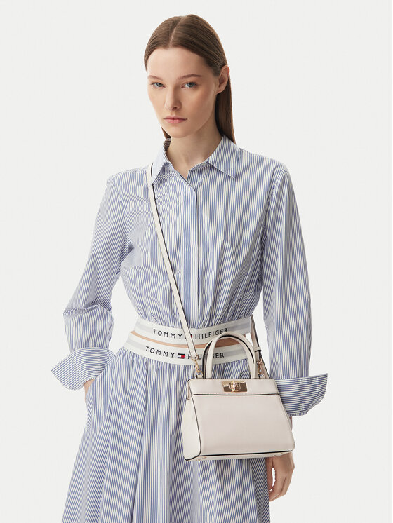 Tommy Hilfiger Geantă Th Modern Mini Satchel AW0AW18726 Alb