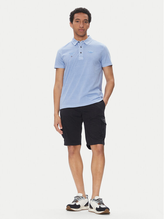 Aeronautica Militare Aeronautica Militare Polo 251PO1852J677 Błękitny Regular Fit