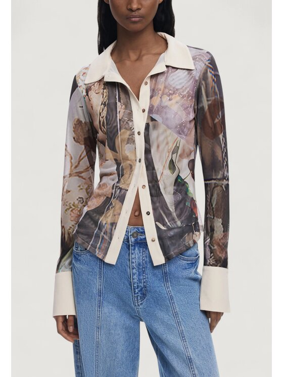 Desigual Desigual Πουκάμισο TS_EYRE Μπεζ Casual Fit