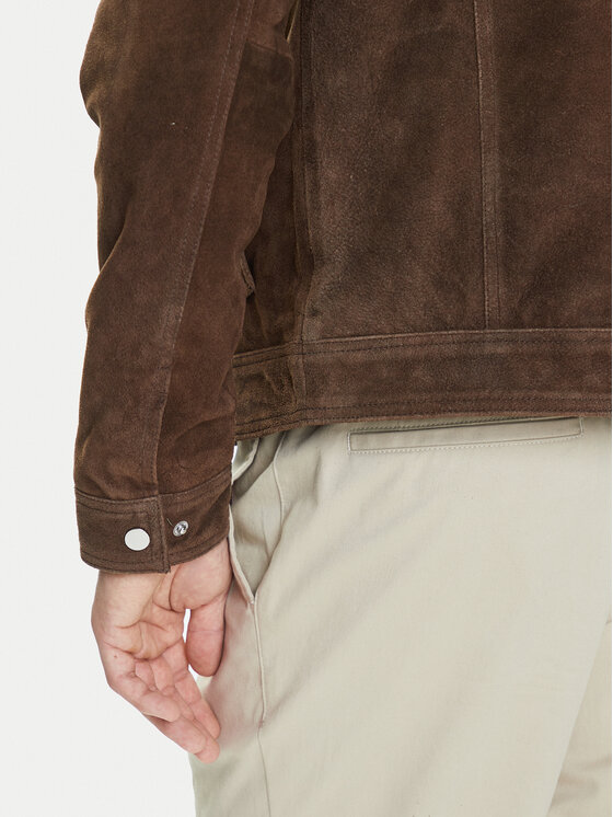 Serge Pariente Serge Pariente Giacca di pelle Cred Marrone Regular Fit
