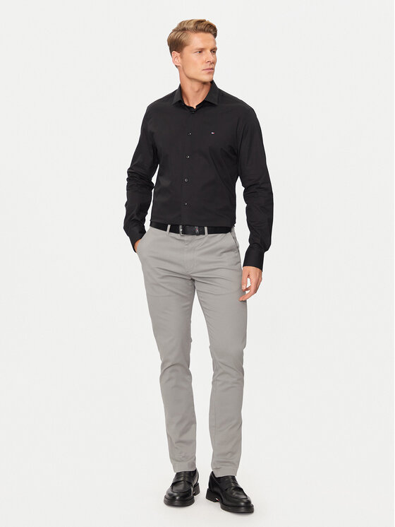 Tommy Hilfiger Tommy Hilfiger Πουκάμισο MW0MW38347 Μαύρο Slim Fit