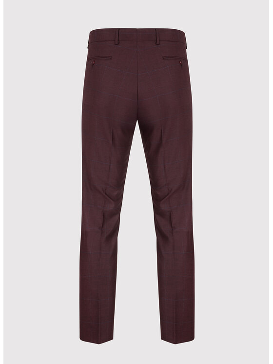 Pako Lorente Pako Lorente Spodnie garniturowe P22WF-6G-003 Bordowy Slim Fit
