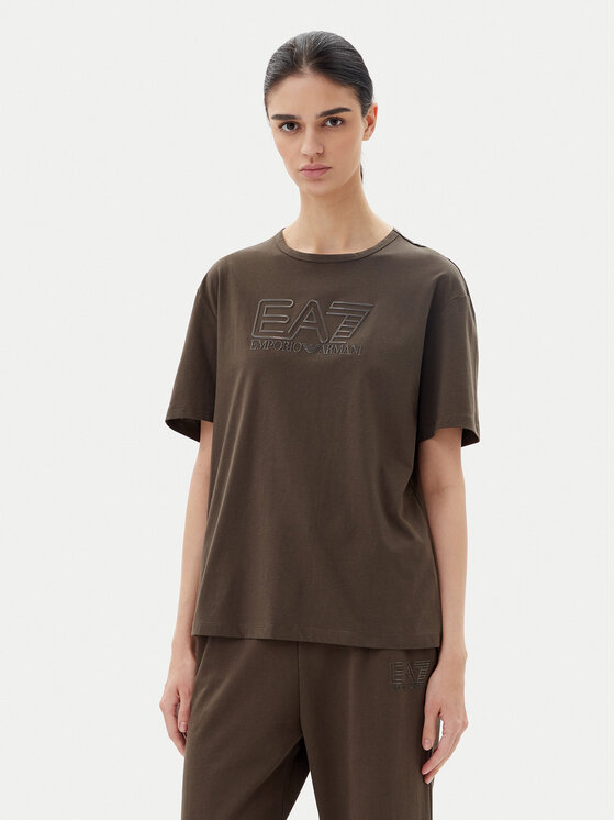 EA7 Emporio Armani EA7 Emporio Armani T-Shirt 7W000098 AF12503 U6139 Hnědá Loose Fit