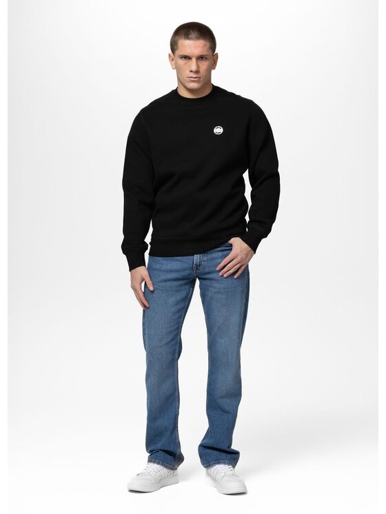 PITBULL PITBULL Bluza Small Logo Czarny Regular Fit