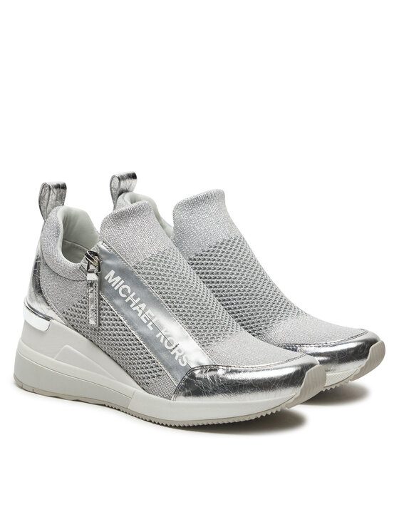 MICHAEL Michael Kors MICHAEL Michael Kors Laisvalaikio batai Willis Wedge Trainer 43R5WIFS3D Sidabrinė