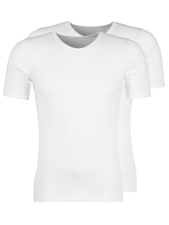 Huber Huber 2-dílná sada T-shirts 112144 Bílá Slim Fit