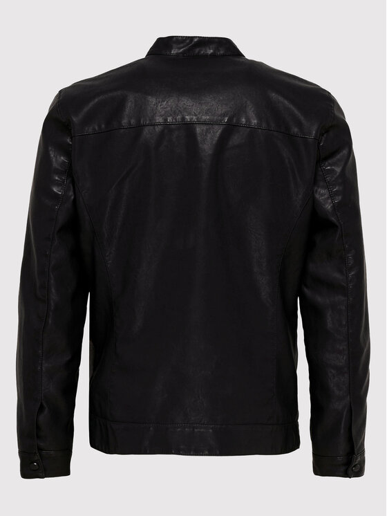 Only & Sons Only & Sons Geacă din imitație de piele Mike 22012339 Negru Regular Fit