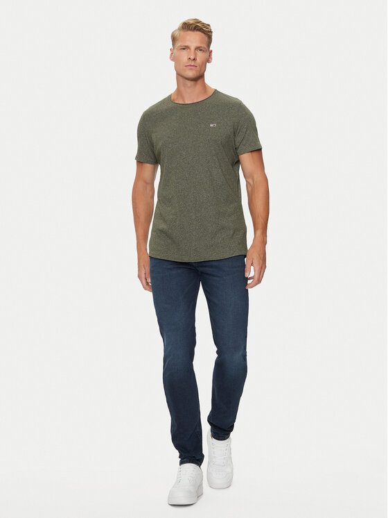 Tommy Jeans Tommy Jeans Majica Jaspe DM0DM09586 Khaki Slim Fit