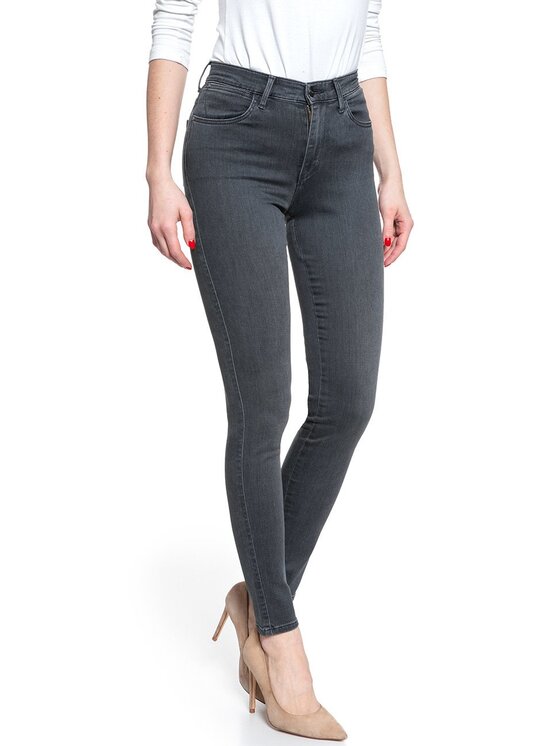 Wrangler Wrangler Jeansy HIGH RISE SKINNY Czarny Skinny Fit