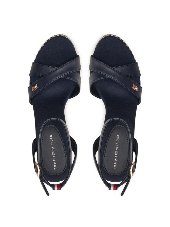Tommy Hilfiger Tommy Hilfiger Sandále Im Raffia Sandal FW0FW08224 Tmavomodrá