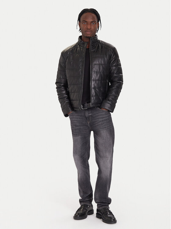 JOOP! JOOP! Ādas jaka 262001980000867 Melns Regular Fit