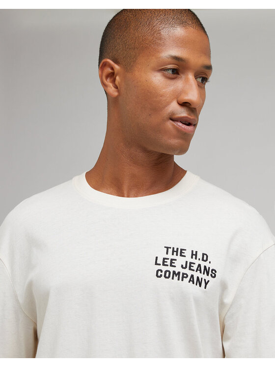 Lee Lee Longsleeve RELAXED TEE Biały Regular Fit