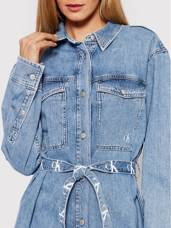 Calvin Klein Jeans Calvin Klein Jeans Sukienka jeansowa J20J217824 Niebieski Relaxed Fit