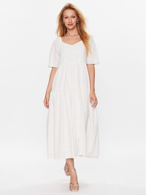 YAS YAS Každodenní šaty 26029550 Bílá Loose Fit