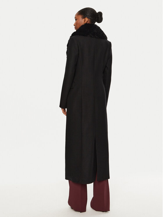 YES LONDON YES LONDON Вовняне пальто CD1184/ECO Чорний Regular Fit