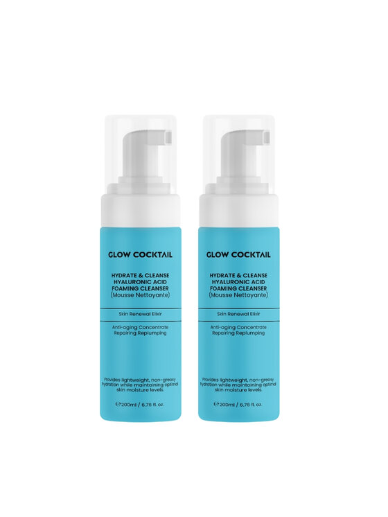 Glow Cocktail Glow Cocktail 2 x Nawilżająco-oczyszczający żel z kwasem hialuronowym 200 ml Zestaw do pielęgnacji skóry