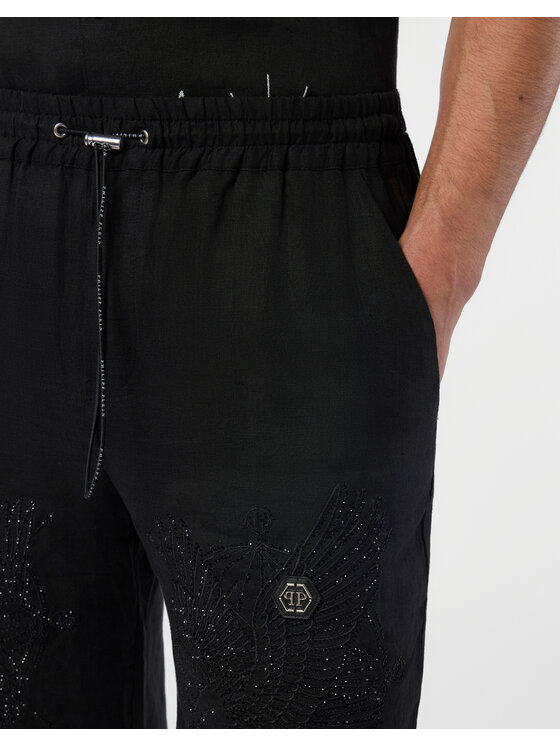 PHILIPP PLEIN PHILIPP PLEIN Szorty materiałowe 29797 Czarny Regular Fit