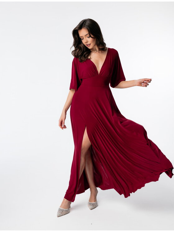 Aurora Aurora Sukienka wieczorowa Mariah Bordowy Feminine Fit
