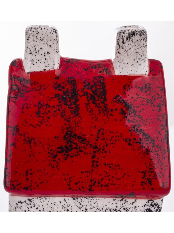 MIAhome MIAhome Figurka Domek ceramiczny z czerwonym dachem KEDOM small Biały