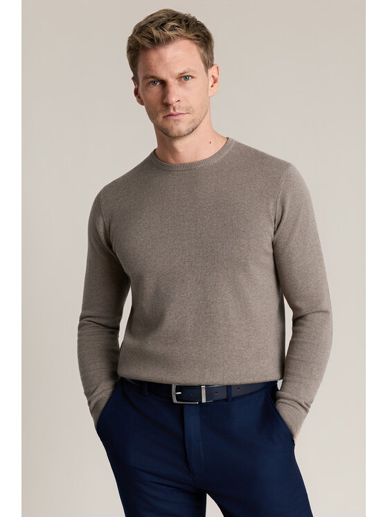 Lancerto Lancerto Sweter Zachary SW073226000041 Beżowy Regular Fit