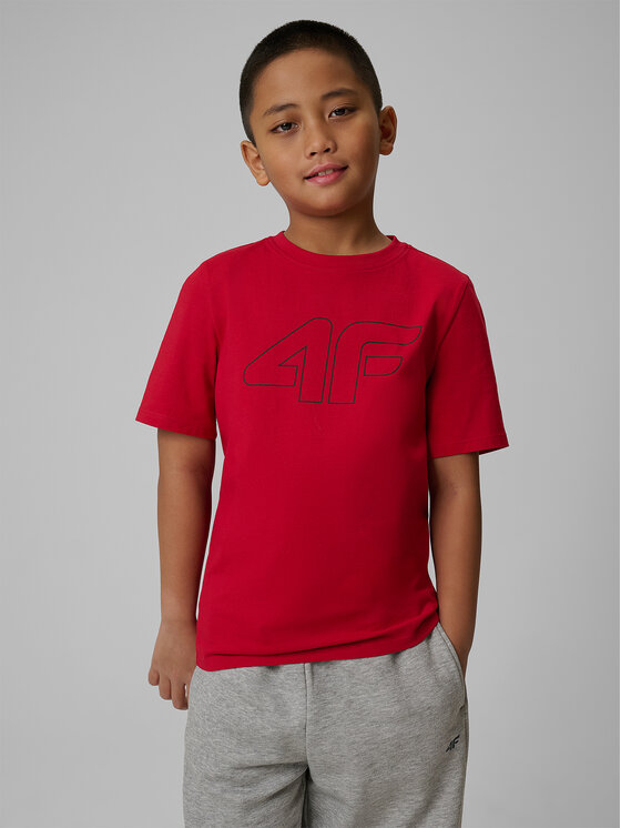 4F 4F T-Shirt BASIC+ Červená Regular Fit