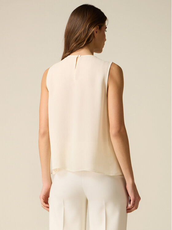 Oltre Oltre Blusa 2504R003074N021 Bianco Regular Fit