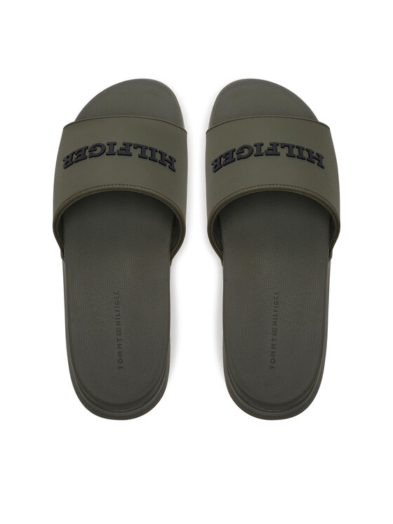 Tommy Hilfiger Tommy Hilfiger Plätud Dual Density Hilfiger Pool Slide FM0FM05430 Khakivärviline