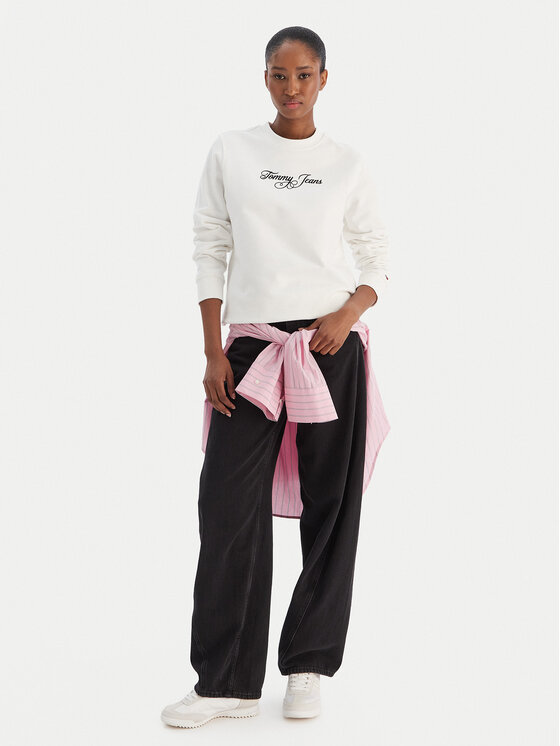 Tommy Jeans Tommy Jeans Majica dugih rukava Essential DW0DW21922 Écru Regular Fit