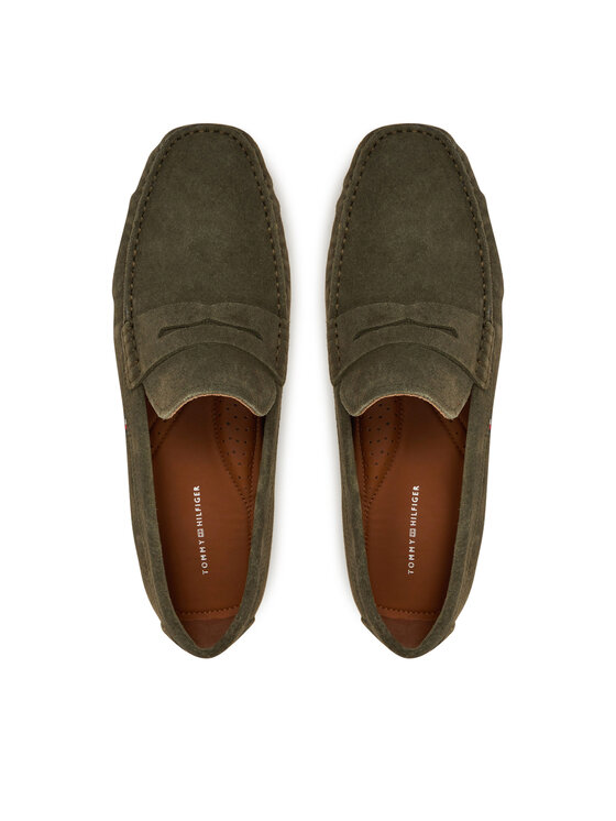 Tommy Hilfiger Tommy Hilfiger Mokasyny Casual Hilfiger Suede Driver FM0FM04998 Zielony