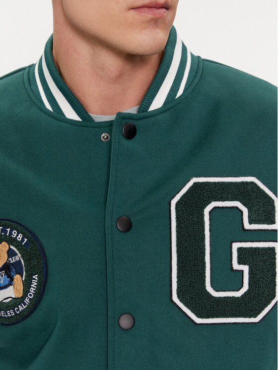 Guess Guess Куртка бомбер Bear Varsity J M4RL44 KCD20 Зелений Regular Fit