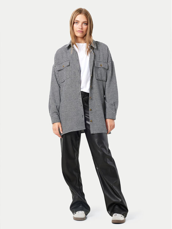 Noisy May Noisy May Koszula Flanny 27012531 Szary Loose Fit
