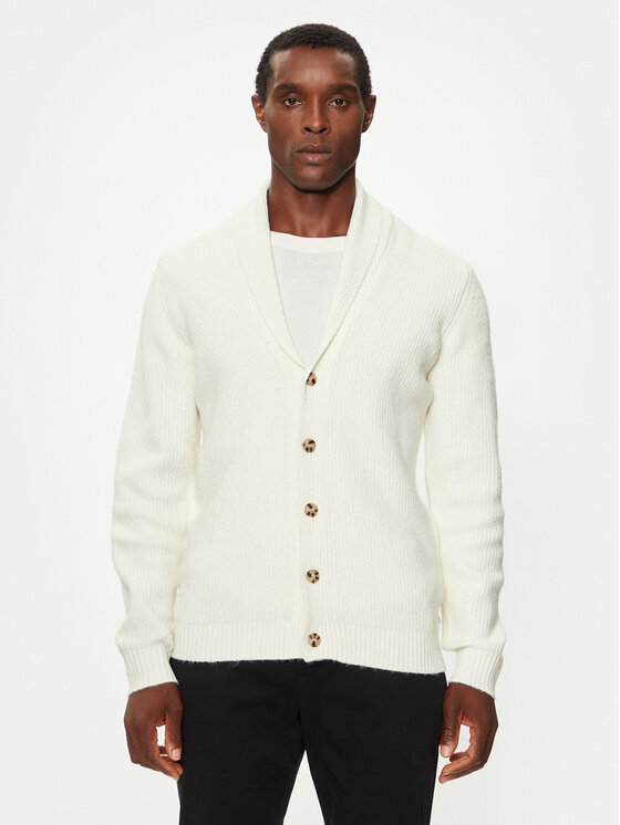Lindbergh Kardigán 30-804059B Biela Relaxed Fit