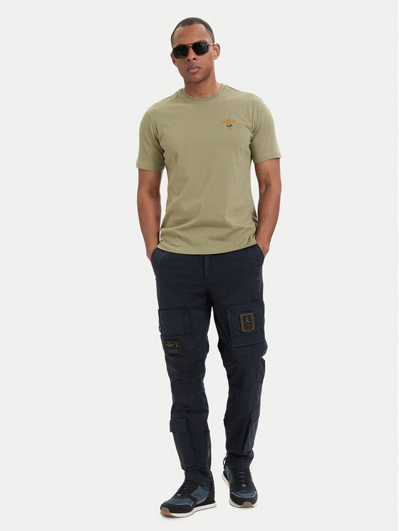 Aeronautica Militare Aeronautica Militare Tričko 261TS1580UJ00372 Zelená Regular Fit