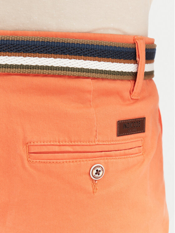INDICODE INDICODE Šortky z materiálu Royce 70-039 Oranžová Slim Fit