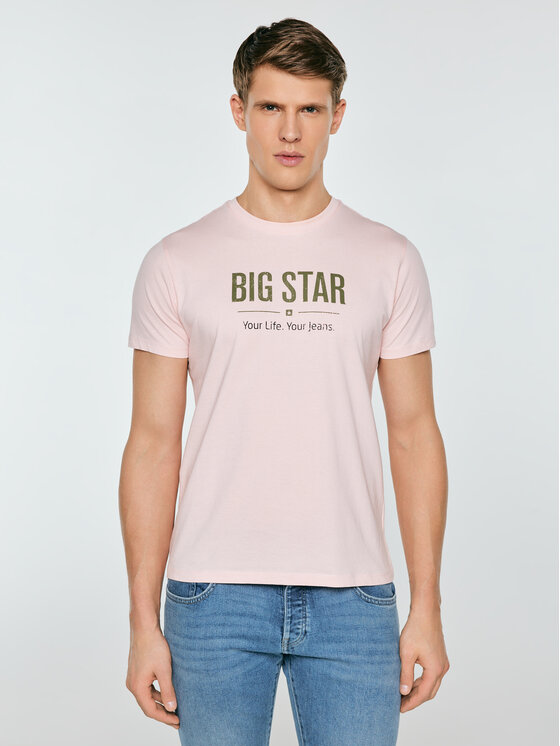 BIG STAR BIG STAR T-Shirt BRUNO Różowy Basic Fit