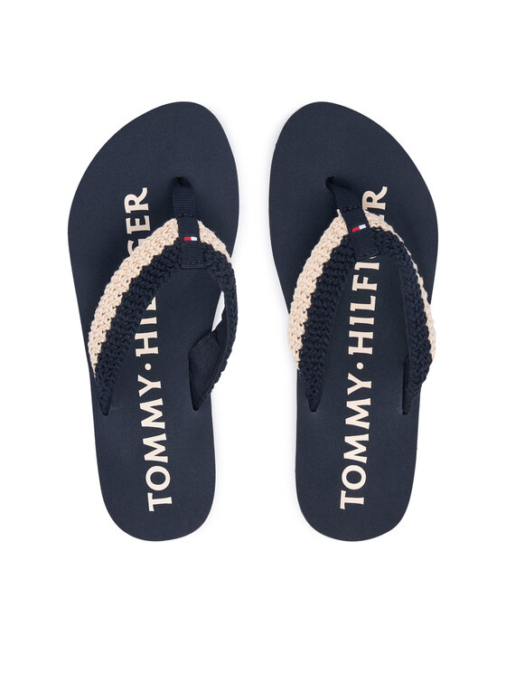 Tommy Hilfiger Tommy Hilfiger Šlepetės per pirštą Crochet Summer FW0FW09417 Tamsiai mėlyna