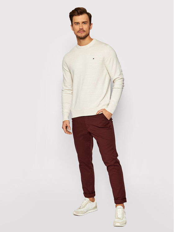 Tommy Hilfiger Tommy Hilfiger Maglione Pima MW0MW11674 Bianco Regular Fit