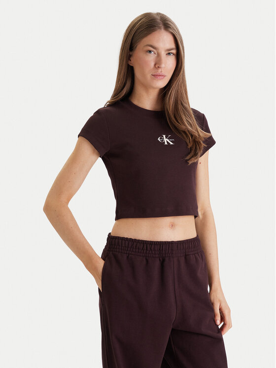 Calvin Klein Jeans Calvin Klein Jeans T-shirt LV047AB802 Smeđa Slim Fit