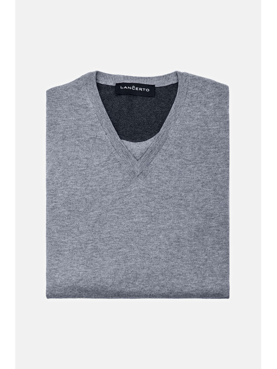 Lancerto Lancerto Sweter Robin Szary Regular Fit