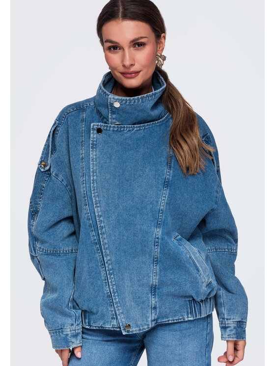 Ombre Ombre Kurtka przejściowa OW-JALP-0137 Niebieski Oversize