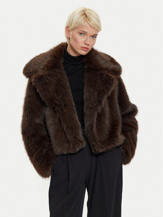 Haveone Kožušina KLA-M016 Hnedá Loose Fit