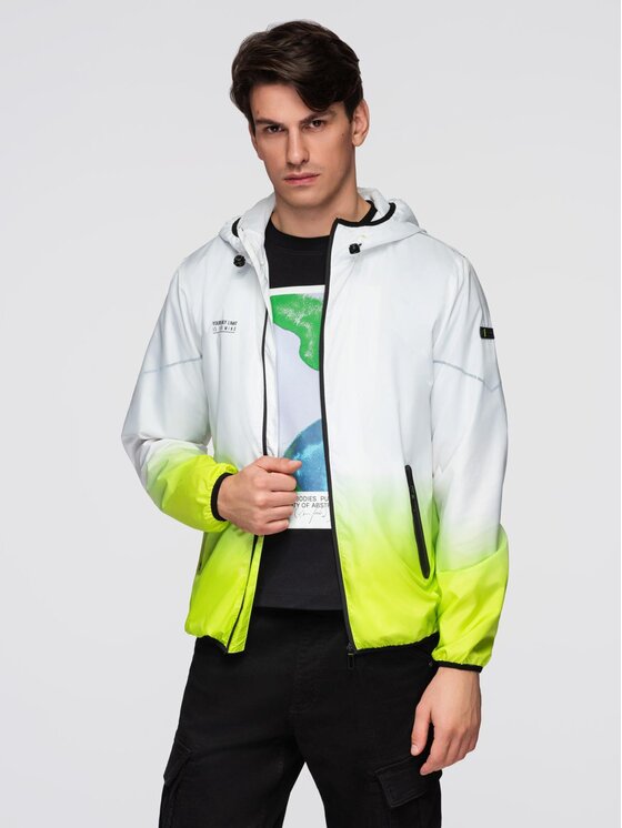 Ombre Ombre Kurtka przejściowa C646 Biały Regular Fit