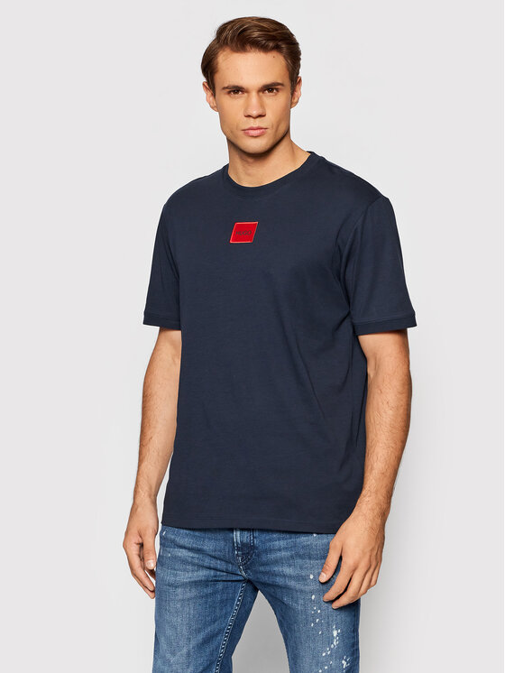 HUGO Hugo Tričko Diragolino212 50447978 Tmavomodrá Regular Fit