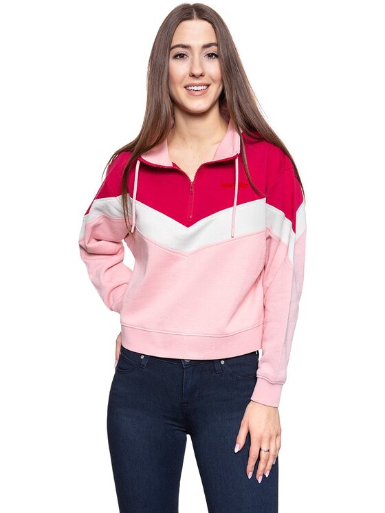 Wrangler Wrangler Felpa CUT N SEW SWEAT Rosa Regular Fit