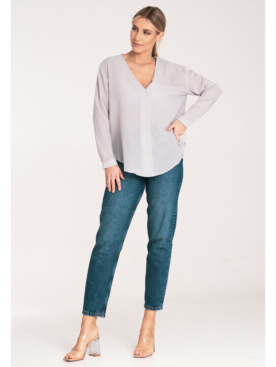 FIGL FIGL Koszula M1070 Szary Regular Fit