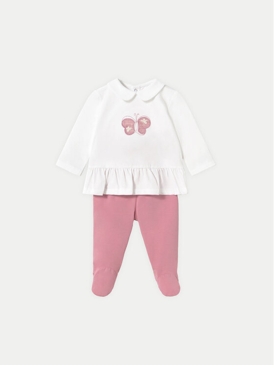 Mayoral Mayoral Set de bluză și pantaloni cu botoșei 1586 Roz Regular Fit