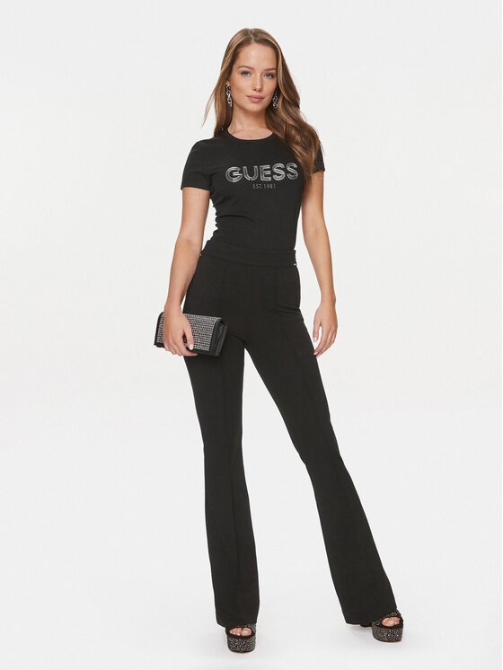 Guess Guess T-shirt Bold W4RI29 J1314 Crna Slim Fit