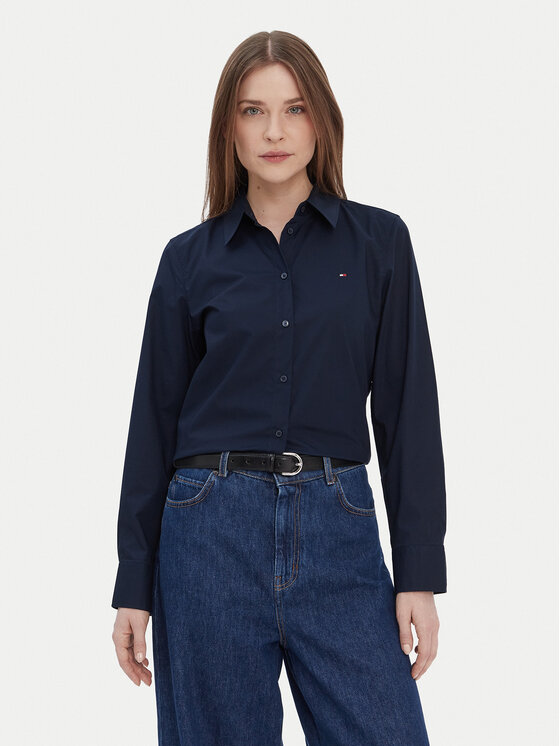 Tommy Hilfiger Tommy Hilfiger Marškiniai WW0WW43577 Tamsiai mėlyna Regular Fit