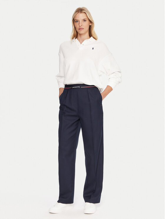 Lacoste Lacoste Hlače iz tkanine HF5307 Mornarsko modra Relaxed Fit